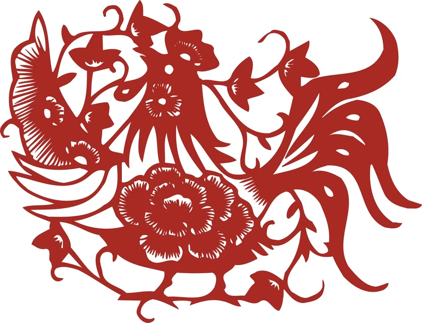 中国风中式传统喜庆民俗人物动物窗花剪纸插画边框AI矢量PNG素材【1530】